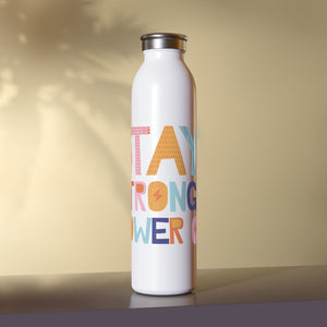 Stay Strong And Power On Drink Bottle Drink Bottle MindsetMerch   