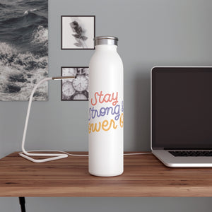 Open image in slideshow, Stay Strong And Power On Drink Bottle Drink Bottle MindsetMerch 20oz White 
