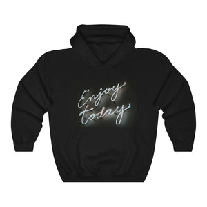 Open image in slideshow, Enjoy Today Motivational Hoodie Hoodie MindsetMerch Black L 
