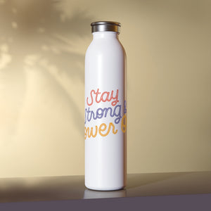 Stay Strong And Power On Drink Bottle Drink Bottle MindsetMerch   