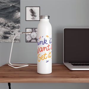 Open image in slideshow, Think It Want It Get It Drink Bottle Drink Bottle MindsetMerch 20oz White 
