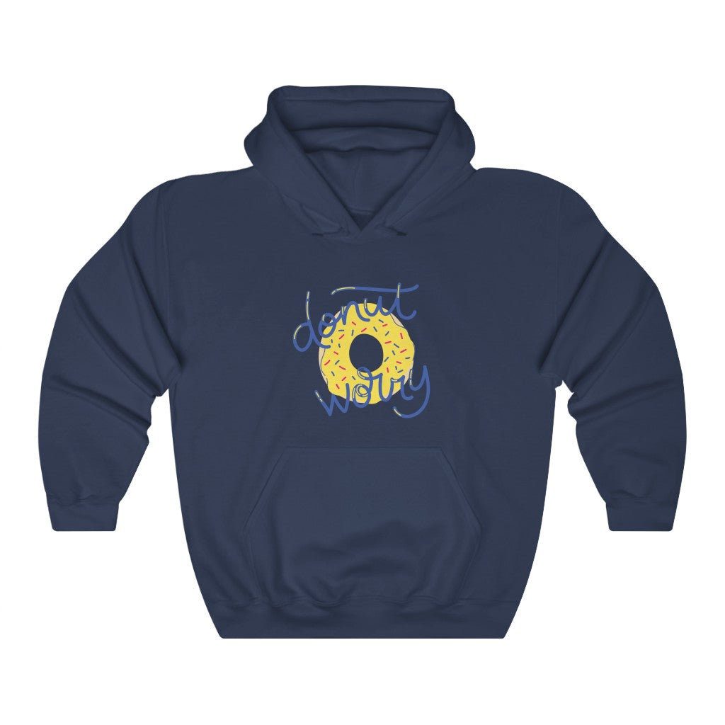 Donut Worry Funny Motivational Hoodie Hoodie MindsetMerch Navy L 