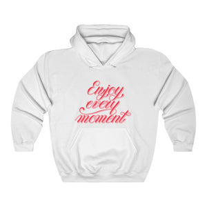 Open image in slideshow, Enjoy Every Moment Motivational Hoodie Hoodie MindsetMerch White L 
