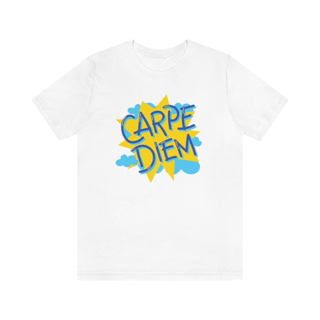 Carpe Diem (seize the day) Motivational T-Shirt T-Shirt MindsetMerch White XS 