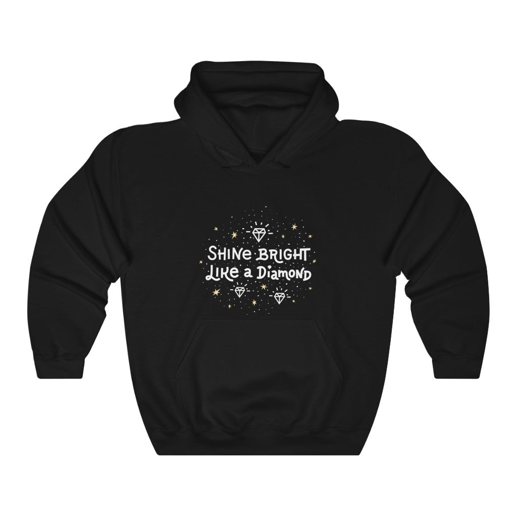 Shine Bright Like a Diamond Motivational Hoodie Hoodie MindsetMerch Black L 