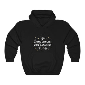 Open image in slideshow, Shine Bright Like a Diamond Motivational Hoodie Hoodie MindsetMerch Black L 
