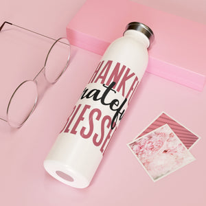 Thankful Grateful Blessed Drink Bottle Drink Bottle MindsetMerch   