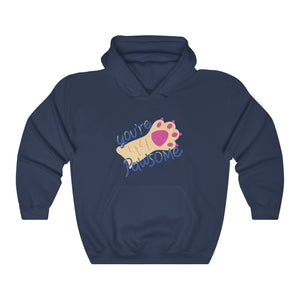 Open image in slideshow, You&#39;re Pawsome Funny Motivational Hoodie Hoodie MindsetMerch Navy L 
