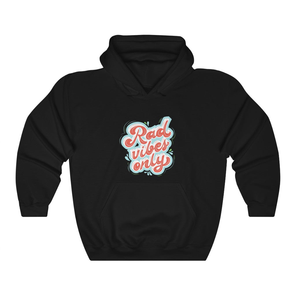 Rad Vibes Only Motivational Hoodie Hoodie MindsetMerch Black L 