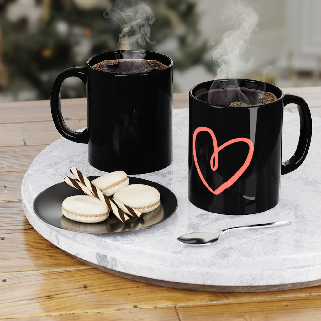 Heart Coffee Mug Mug MindsetMerch 11oz Black 