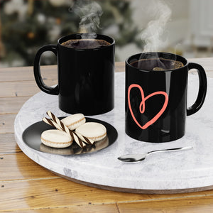 Open image in slideshow, Heart Coffee Mug Mug MindsetMerch 11oz Black 
