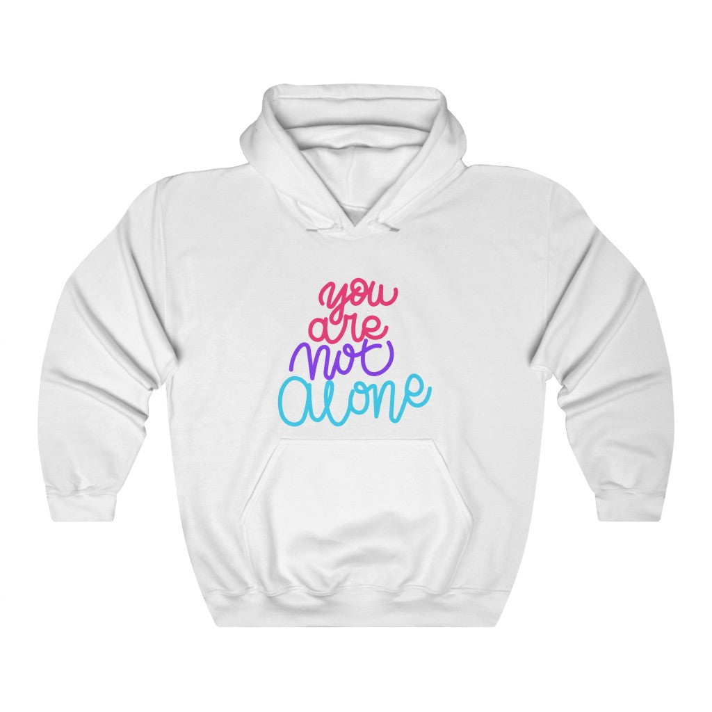 You Are Not Alone Motivational Hoodie Hoodie MindsetMerch White L 