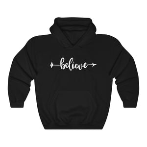 Open image in slideshow, Believe Motivational Hoodie Hoodie MindsetMerch Black L 
