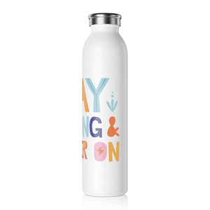 Stay Strong And Power On Drink Bottle Drink Bottle MindsetMerch   