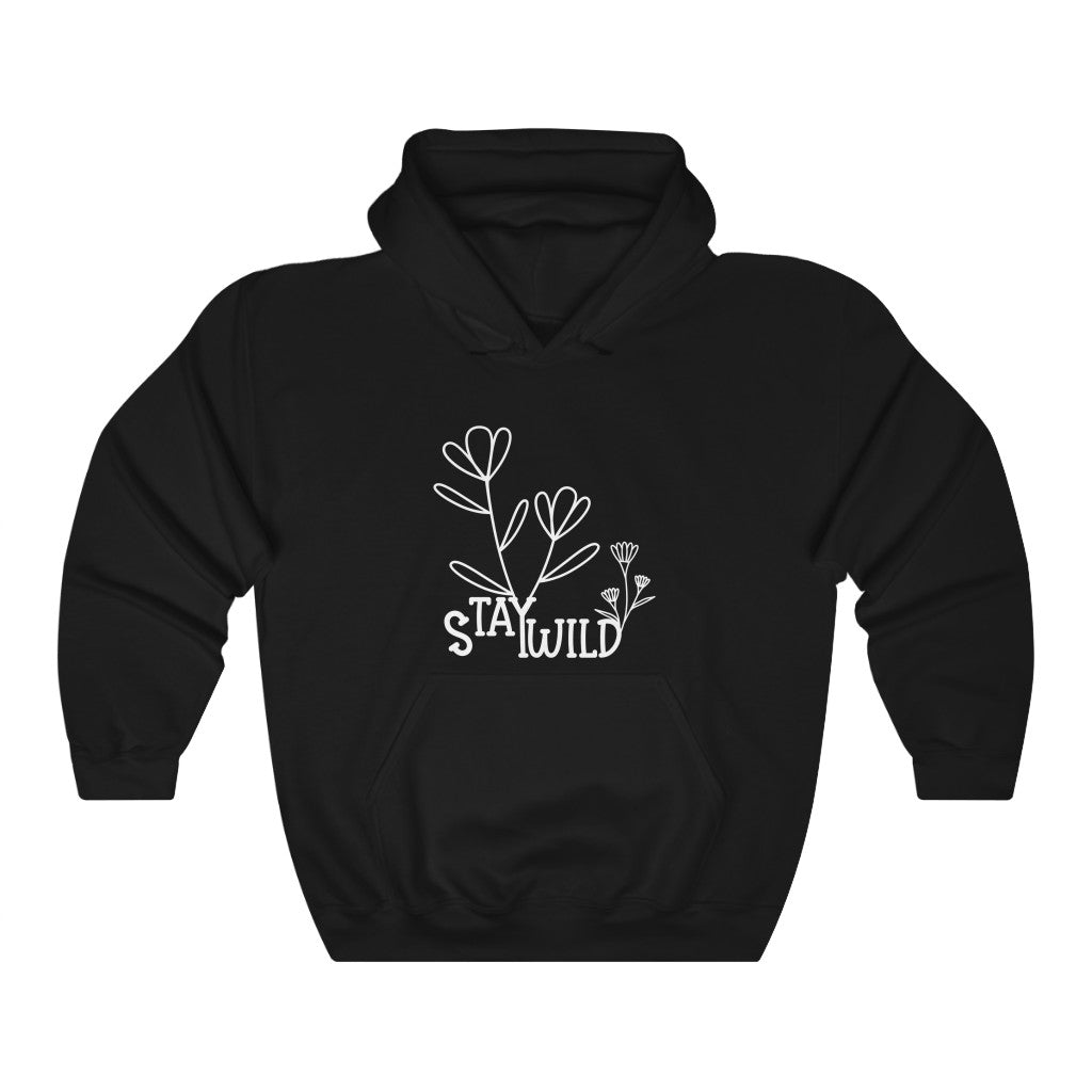 Stay Wild Motivational Hoodie Hoodie MindsetMerch Black L 