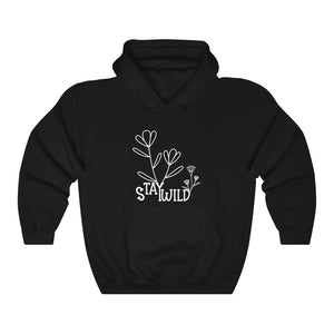 Open image in slideshow, Stay Wild Motivational Hoodie Hoodie MindsetMerch Black L 
