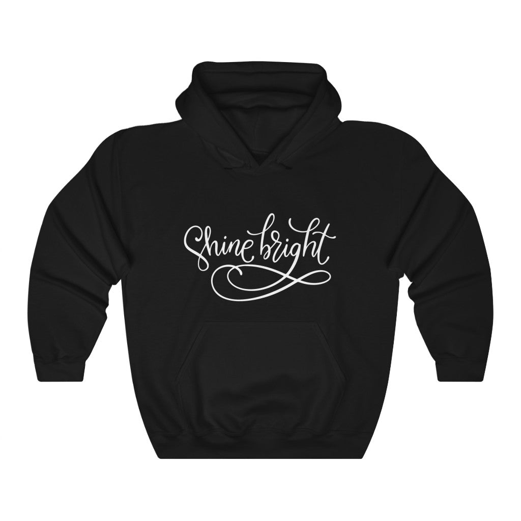 Shine Bright Motivational Hoodie Hoodie MindsetMerch Black L 