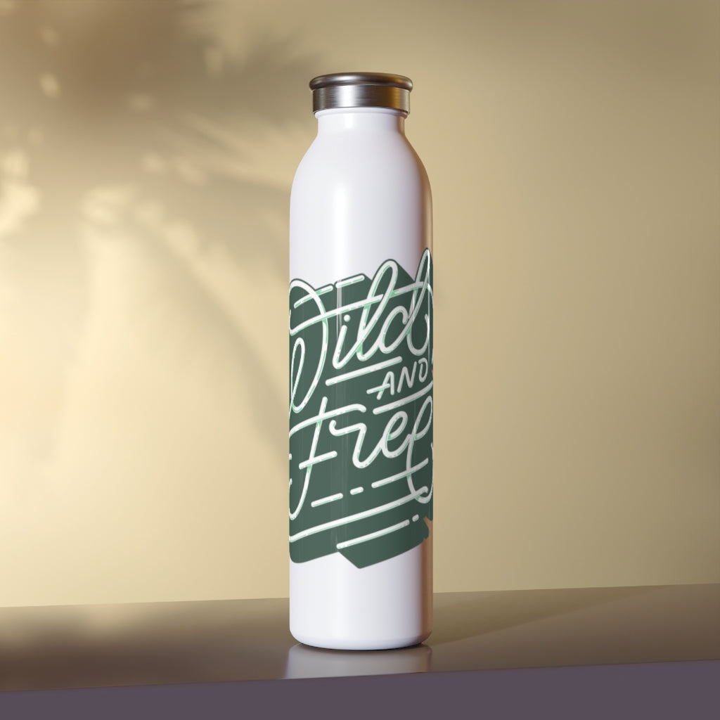 Wild And Free Drink Bottle Drink Bottle MindsetMerch 20oz White 