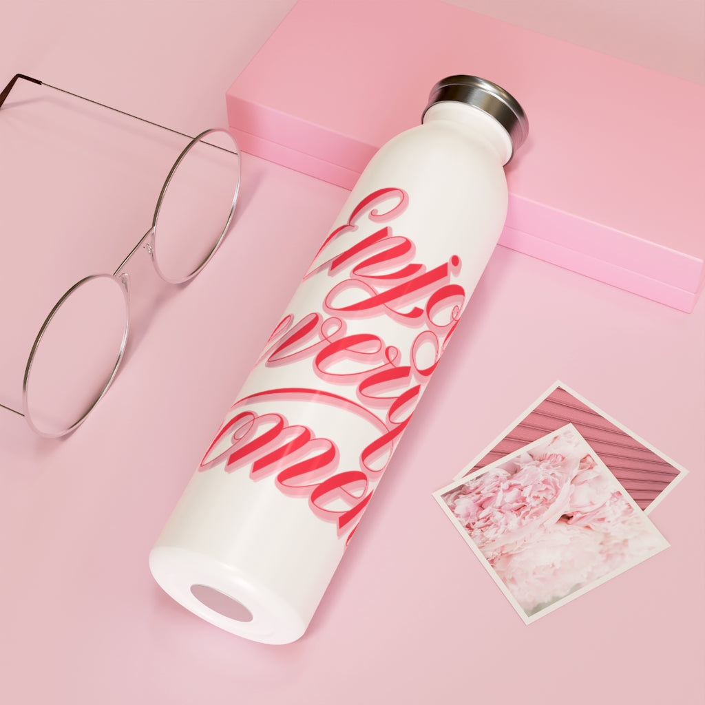 Enjoy Every Moment Drink Bottle Drink Bottle MindsetMerch 20oz White 