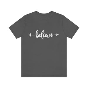 Open image in slideshow, Believe Motivational T-Shirt T-Shirt MindsetMerch Asphalt L 
