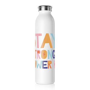 Stay Strong And Power On Drink Bottle Drink Bottle MindsetMerch   