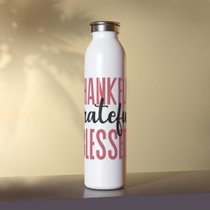 Thankful Grateful Blessed Drink Bottle Drink Bottle MindsetMerch   