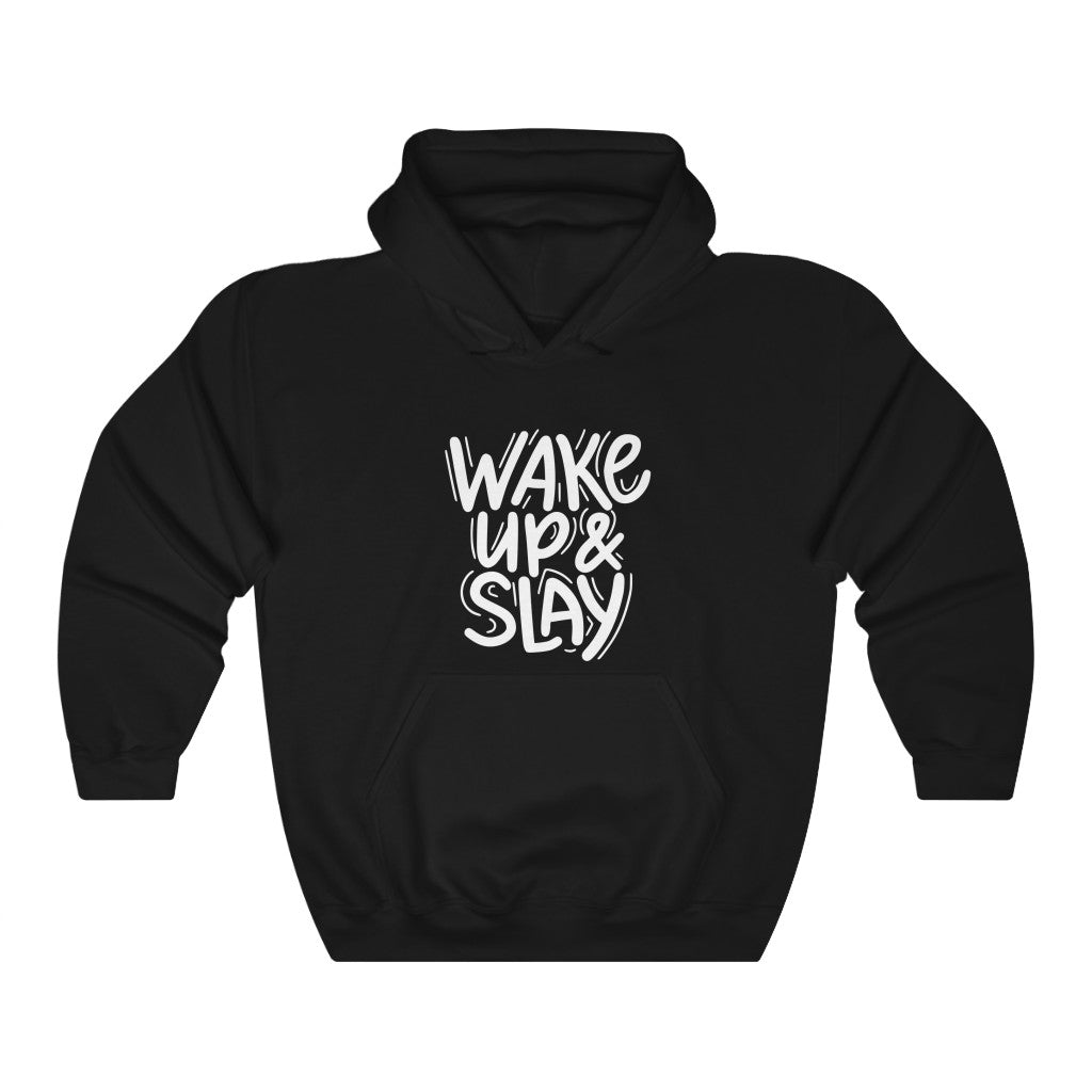 Wake Up And Slay Motivational Hoodie Hoodie MindsetMerch Black L 