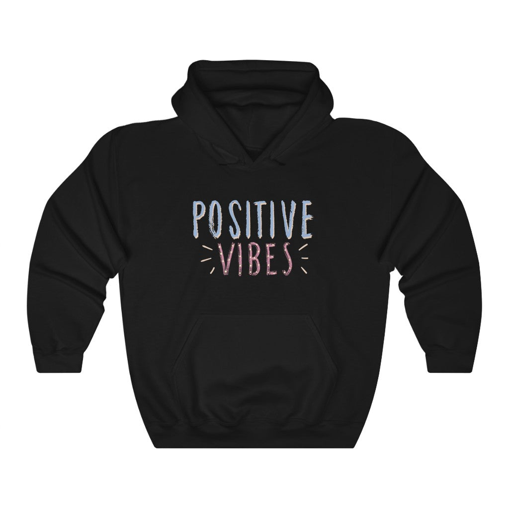 Positive Vibes Motivational Hoodie Hoodie MindsetMerch Black L 