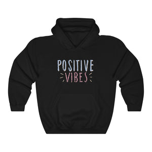 Open image in slideshow, Positive Vibes Motivational Hoodie Hoodie MindsetMerch Black L 
