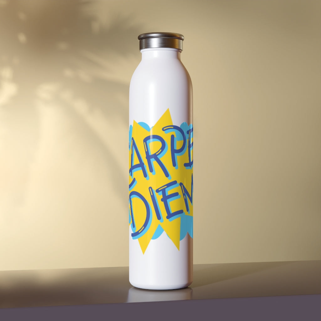 Carpe Diem Drink Bottle Drink Bottle MindsetMerch 20oz White 