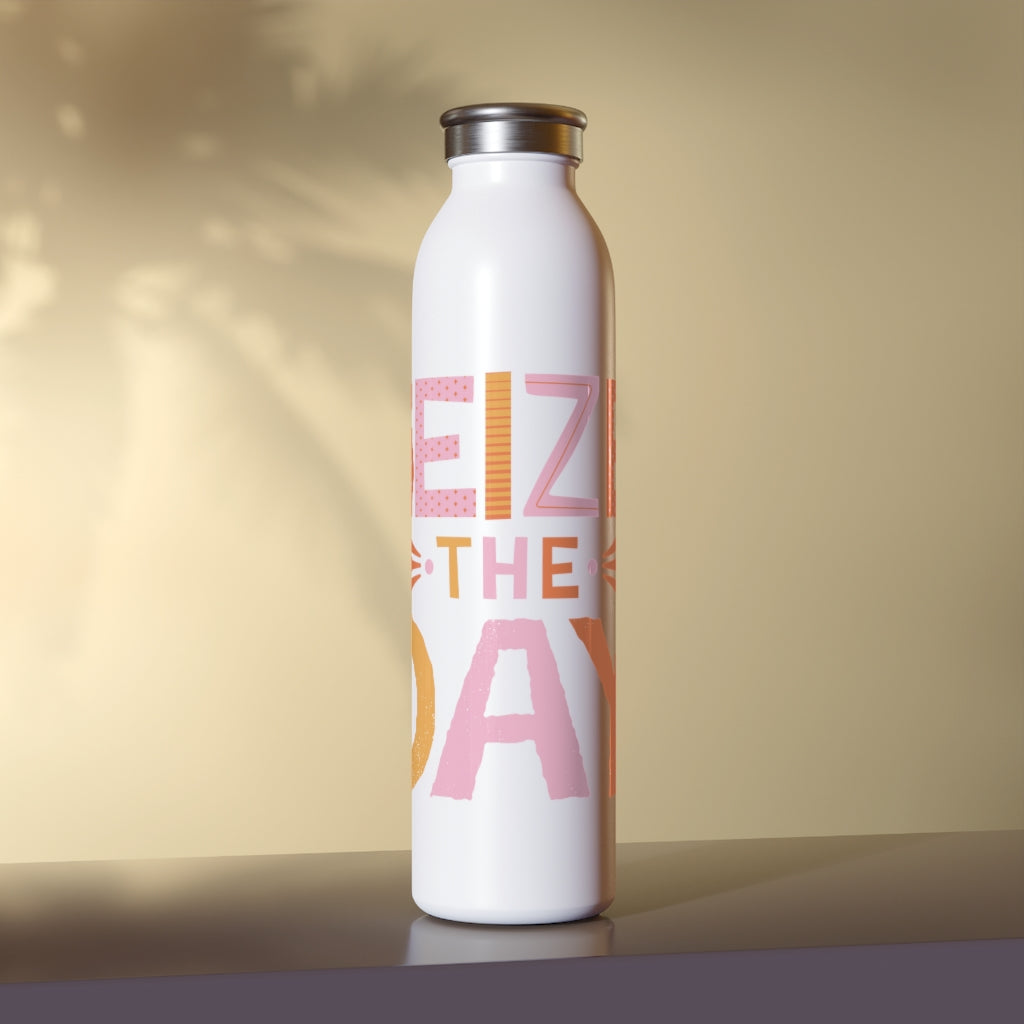 Seize The Day Drink Bottle Drink Bottle MindsetMerch 20oz White 