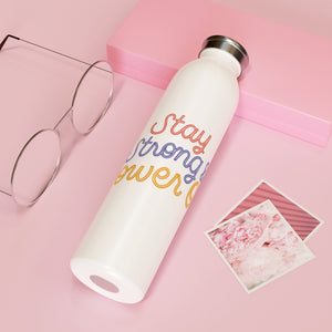 Stay Strong And Power On Drink Bottle Drink Bottle MindsetMerch   