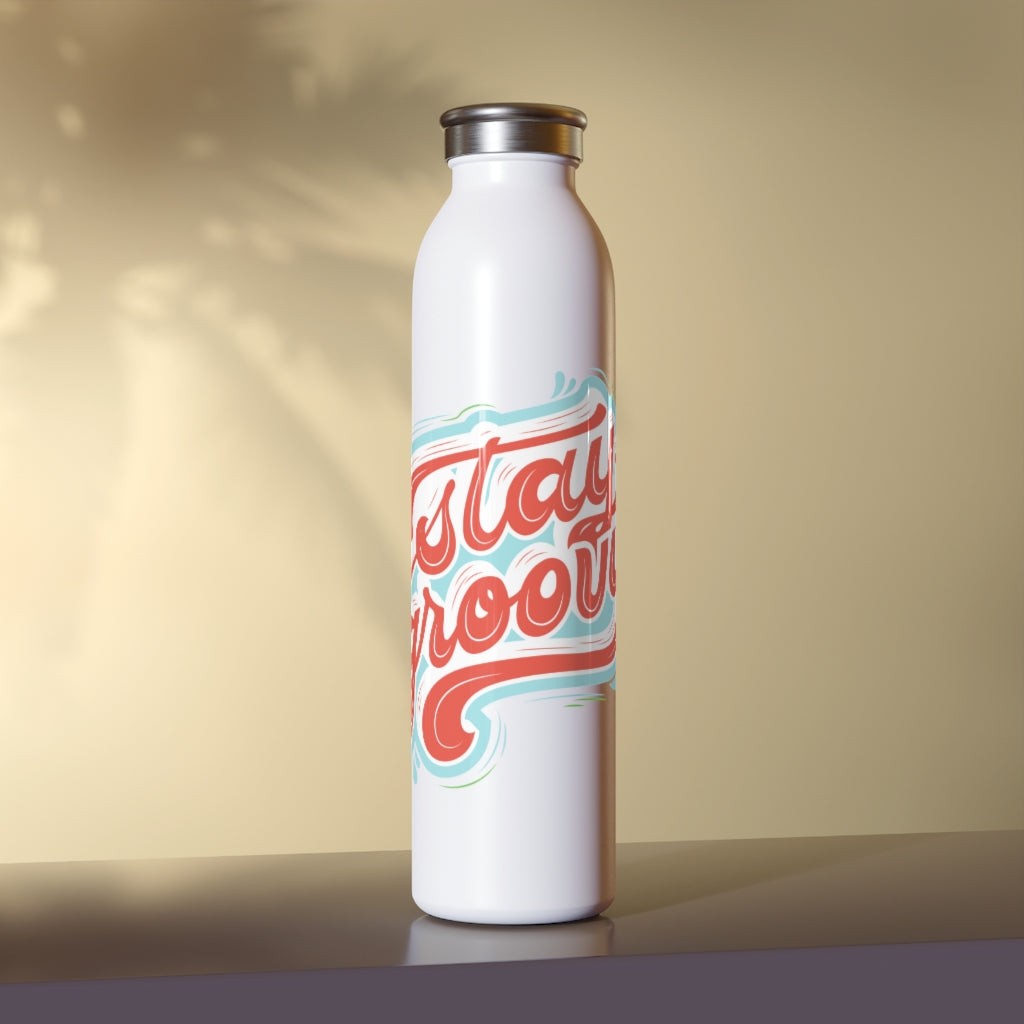 Stay Groovy Drink Bottle Drink Bottle MindsetMerch 20oz White 