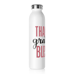 Thankful Grateful Blessed Drink Bottle Drink Bottle MindsetMerch   