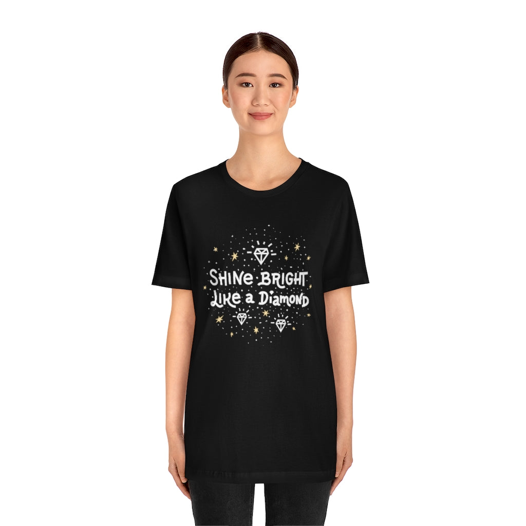 Shine Bright Like a Diamond Motivational T-Shirt T-Shirt MindsetMerch Black L 