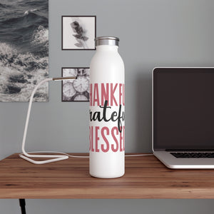 Thankful Grateful Blessed Drink Bottle Drink Bottle MindsetMerch   